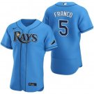 Men & Youth Kids #5 Wander Franco Tampa Bay Rays Flex Base Light Blue Alternate Jersey