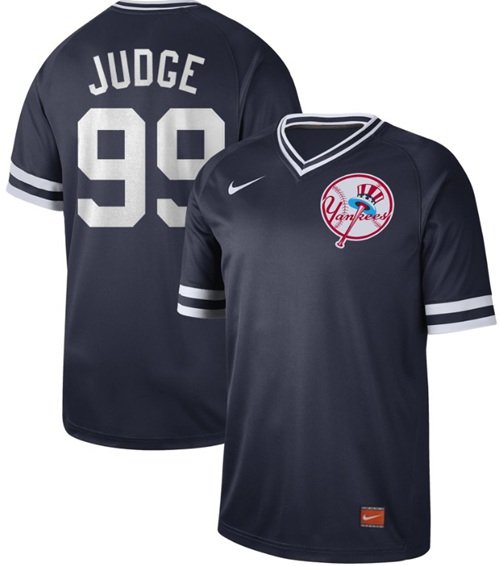 Men's #99 Aaron Judge New York Yankees Cooperstown Black Jersey