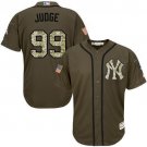 Men's New York Yankees #99 Aaron Judge Salute to Service Olive Green Jersey
