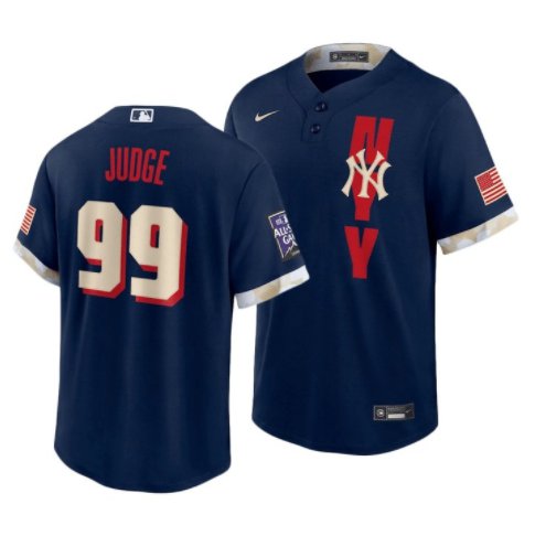 Men & Youth New York Yankees #99 Aaron Judge 2021 All-Star Stitched Navy Blue Jersey