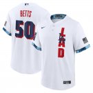 Men & Youth #50 Mookie Betts Los Angeles Dodgers 2021 All-Star Game White Jersey