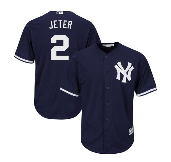 Men & Youth New York Yankees #2 Derek Jeter Cool Base Stitched Navy Blue Jersey