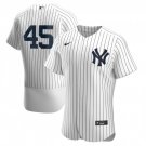 Men & Youth Kids #45 Gerrit Cole New York Yankees No Name Flex Base White home Pinstripe Jersey