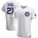 Men & Youth #21 Sammy Sosa Chicago Cubs Flex Base White Pinstripe Home Jersey