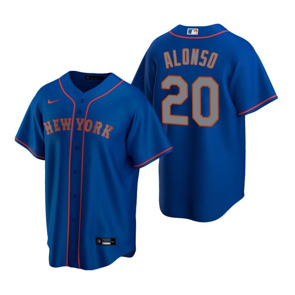 Men & Youth #20 Pete Alonso New York Mets Cool Base Royal Blue Alternate Jersey