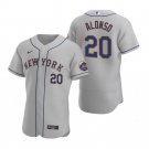 Men & Youth #20 Pete Alonso New York Mets Flex Basse Gray Road Jersey