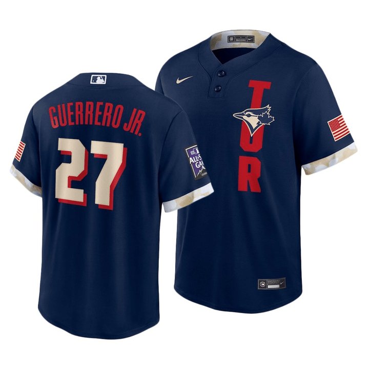 Men & Youth #27 Vladimir Guerrero JR. Toronto Blue Jays 2021 All-Star Game Blue Jersey