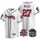 Men & Youth #27 Austin Riley Atlanta Braves 150th Anniversary 2021 World Series White Home Jersey
