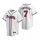Men & Youth Kids #7 Dansby Swanson Atlanta Braves Cool Base White Home Jersey