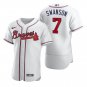 Men & Youth Kids #7 Dansby Swanson Atlanta Braves Flex Base White Home Jersey