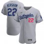 Men & Youth #22 Clayton Kershaw Los Angeles Dodgers Flex Base Gray Road Jersey