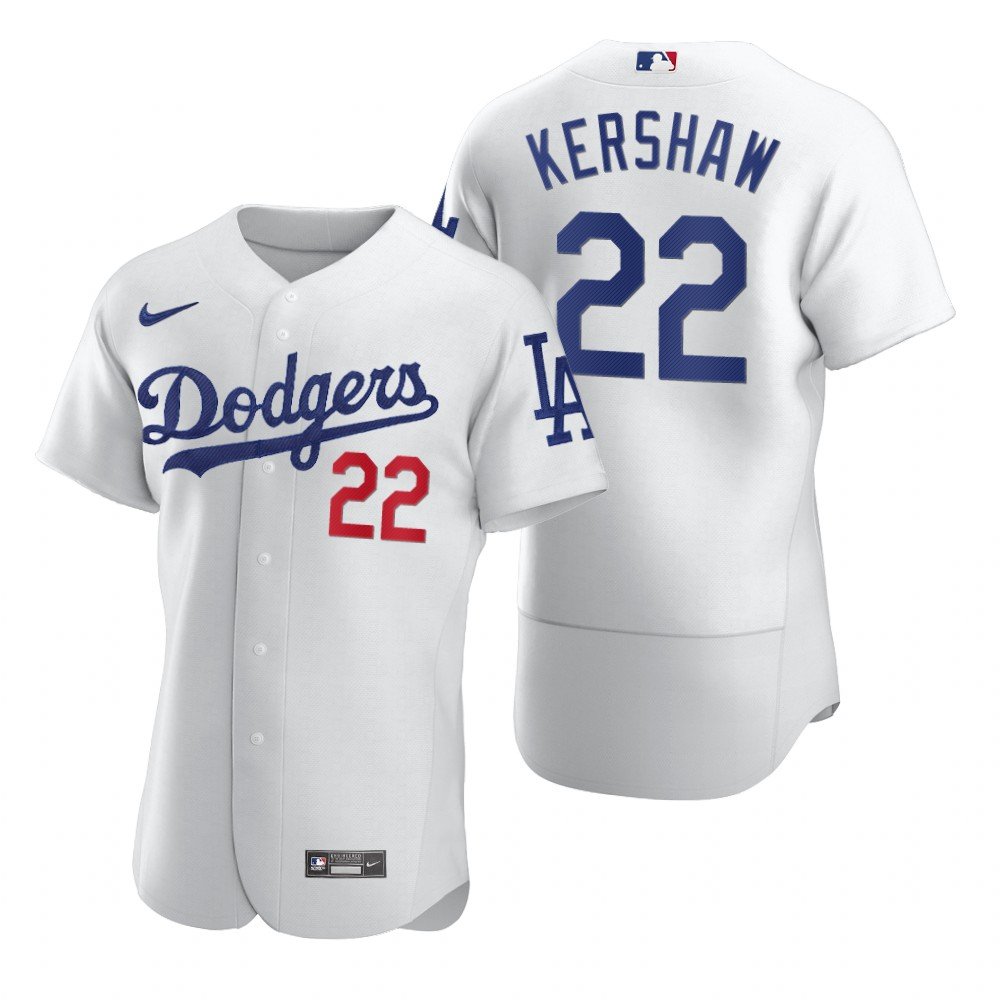 Men & Youth #22 Clayton Kershaw Los Angeles Dodgers Flex Base White Home Jersey