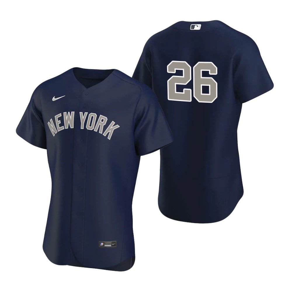 Men & Youth #26 DJ LeMahieu New York Yankees Cool Base No Name Alternate Navy Blue Jersey