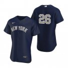 Men & Youth #26 DJ LeMahieu New York Yankees Cool Base No Name Alternate Navy Blue Jersey