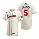 Men & Youth Kids #5 Freddie Freeman Atlanta Braves Flex Base Cream Alternate Jersey