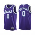 Men & Youth #0 Russell Westbrook Lakers 2021-22 City Edition 75th Anniversary Purple Jersey