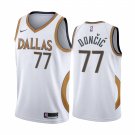 Men & Youth #77 Luka Doncic Dallas Mavericks 2021 City Edition White Gold Jersey