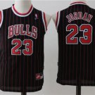 Youth Kids #23 Michael Jordan Chicago Bulls Black Pinstripe Jersey