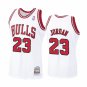 Men's #23 Michael Jordan Chicago Bulls Throwback White Jersey