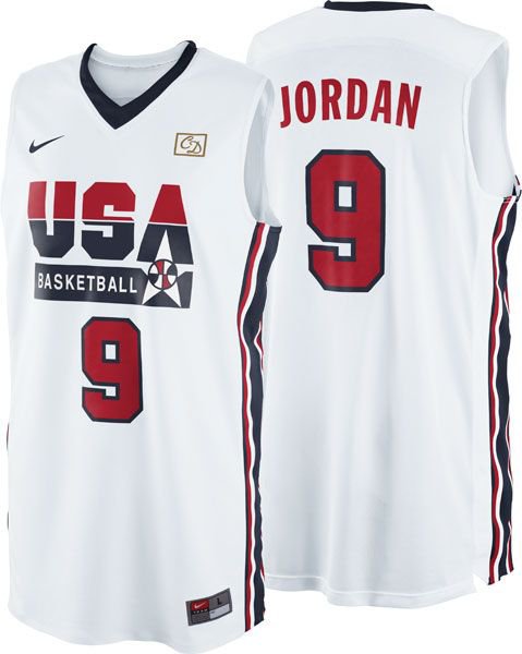 Men's #23 Michael Jordan Dream Team USA 1992 Olympic Game White Jersey