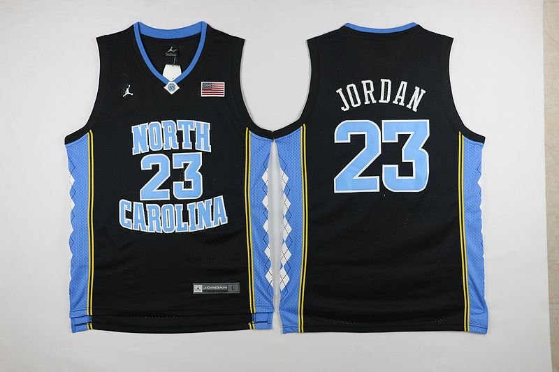 Men's #23 Michael Jordan UNC North Carolina College Black Jersey