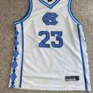 Men's #23 Michael Jordan UNC North Carolina Logo College White Jersey