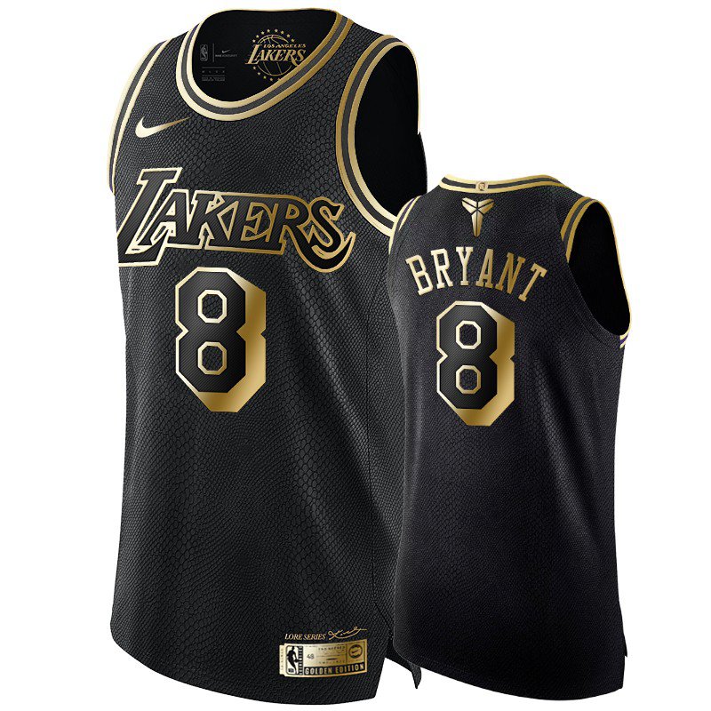 Men & Youth Kids #8 Kobe Bryant Lakers Black Golden Edition Jersey