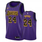 Men & Youth #24 Kobe Bryant Los Angeles Lakers City Edition Purple Pinstripe Jersey