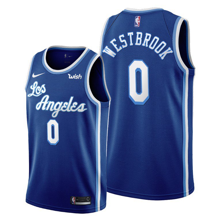 Men & Youth #0 Russell Westbrook Los Angeles Lakers Classics Edition Blue Jersey