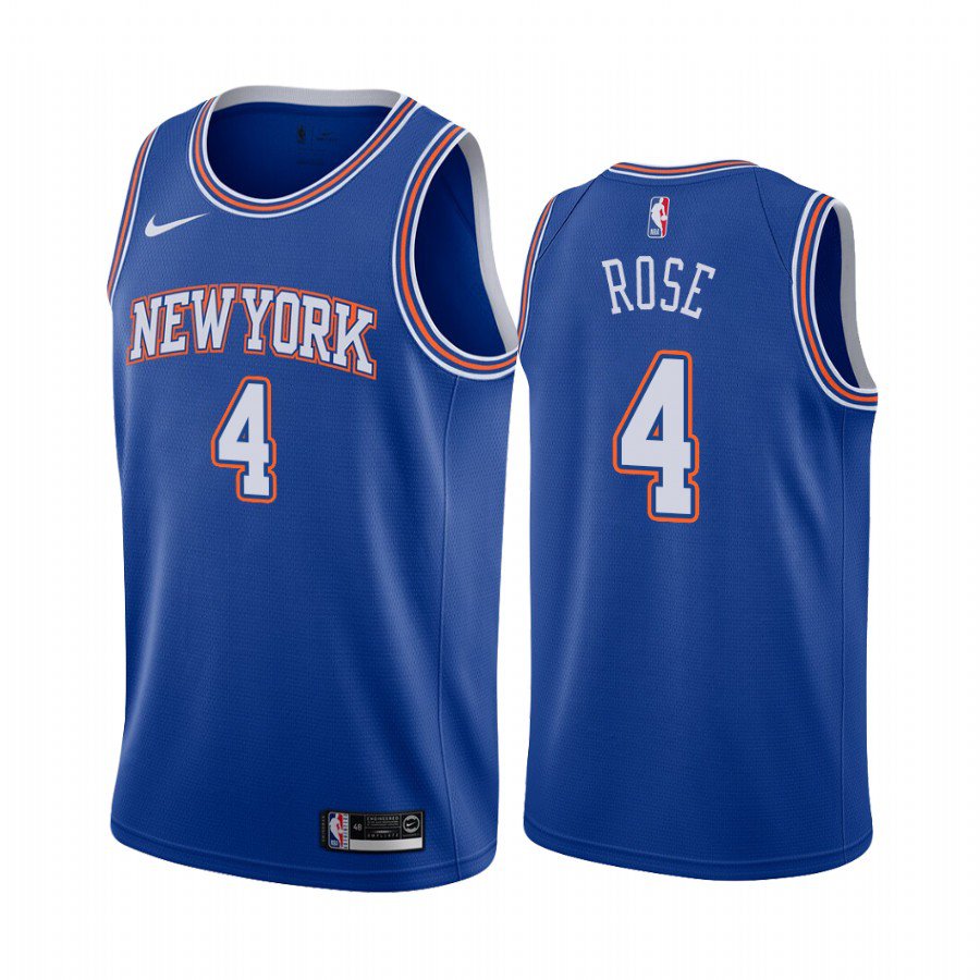 Men & Youth #4 Derrick Rose New York Knicks Statement Edition Blue Jersey