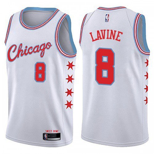 Men & Youth #8 Zach LaVine Chicago Bulls City Edition White Jersey
