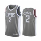Men & Youth #2 Kawhi Leonard Los Angeles Clippers Earned Edition Gray Jersey