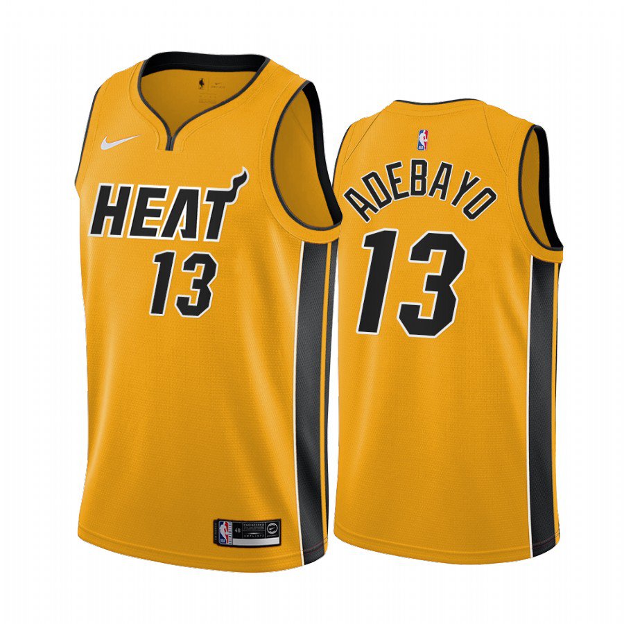 Men & Youth #13 Bam Adebayo Miami Heat Earned Edition Yellow Jersey