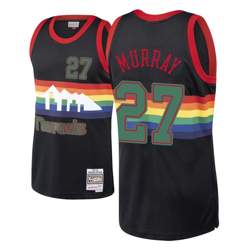 Men's #27 Jamal Murray Denver Nuggets Hardwood Classics Edition Black Jersey