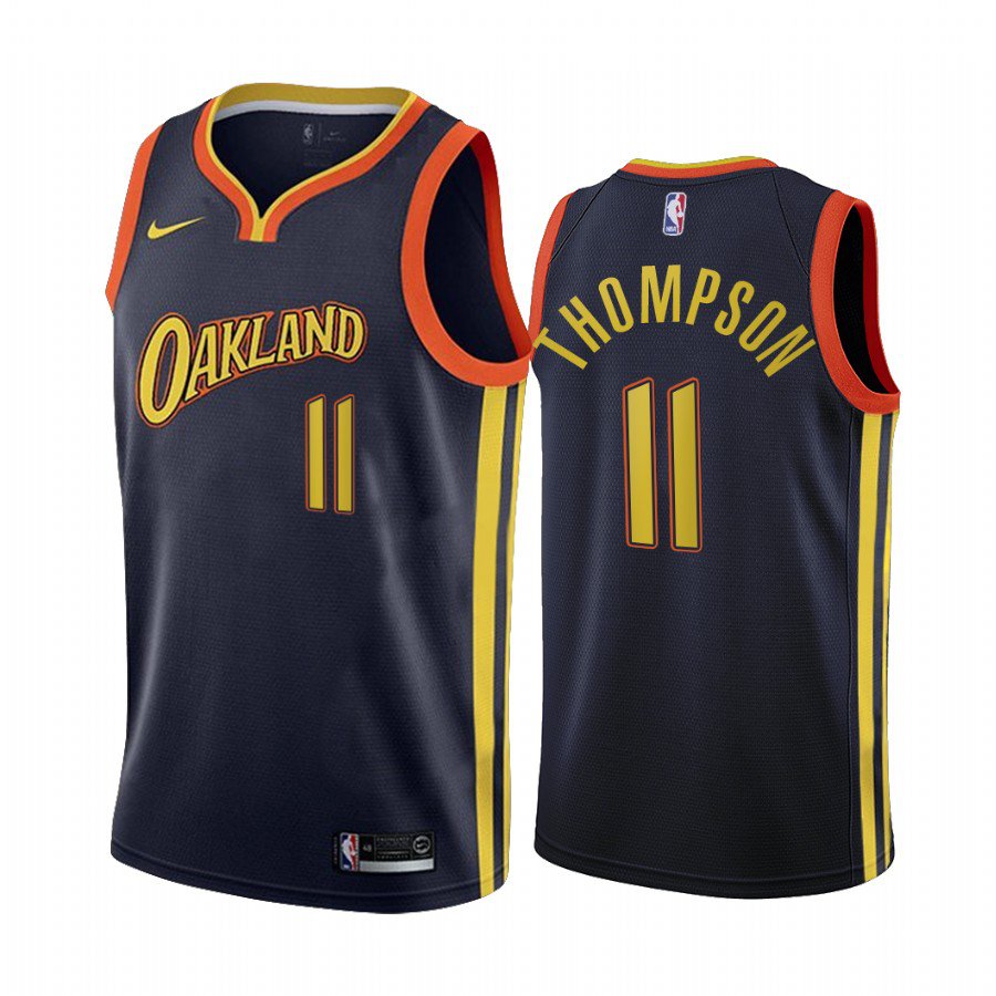 Men & Youth #11 Klay Thompson Golden State Warriors 2021 City Edition Black Jersey
