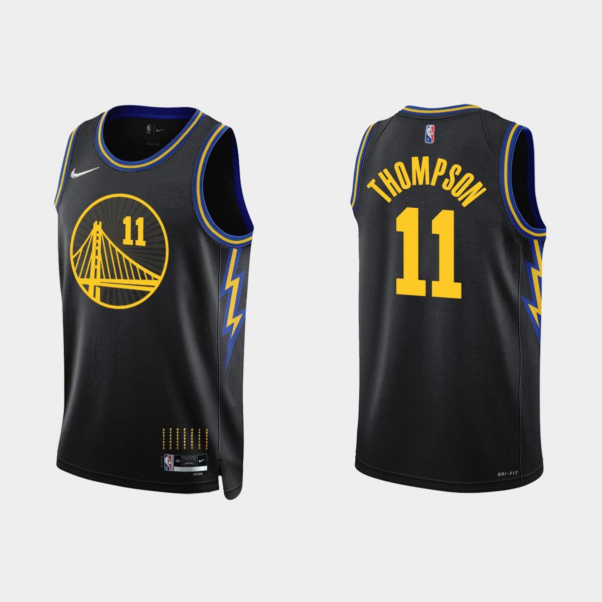 Men & Youth #11 Klay Thompson Golden State Warriors 75th Anniversary City Edition Black Jersey