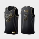 Men's #3 Dwyane Wade Miami Heat Black Golden Edition Jersey