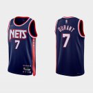 Men & Youth #7 Kevin Durant Brooklyn Nets 75th Anniversary City Edition Navy Blue Jersey