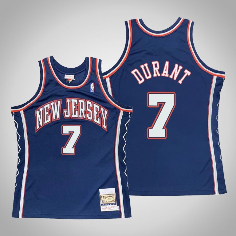 Men's #7 Kevin Durant Brooklyn Nets 2006-07 Throwback Navy Blue Jersey