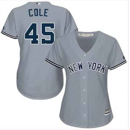 Women's #45 Gerrit Cole New York Yankees Cool Base Gray Jersey