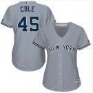 Women's #45 Gerrit Cole New York Yankees Cool Base Gray Jersey
