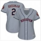 Women's #2 Alex Bregman Houston Astros Cool Base Gray Road Jersey
