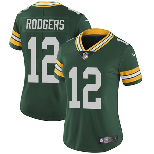 Women's #12 Aaron Rodgers Green Bay Packers Color Rush Limited Green Jersey