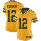 Women's #12 Aaron Rodgers Green Bay Packers Color Rush Limited Yellow Jersey