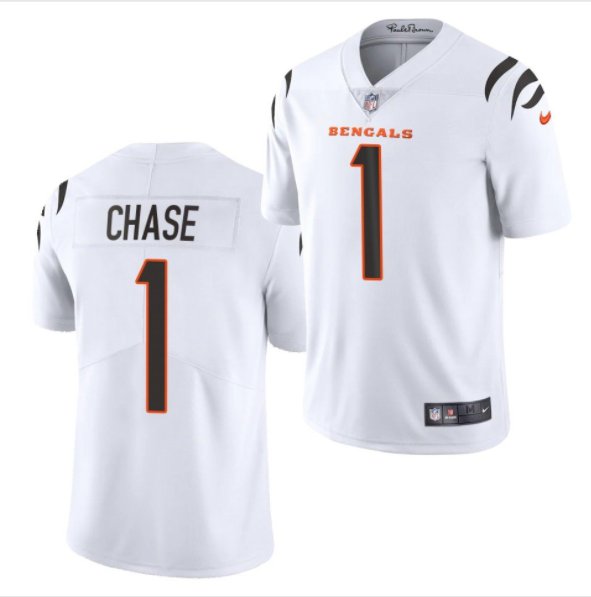 Men & Youth #1 Ja'Marr Chase Cincinnati Bengals Stitched Vapor Limited White Jersey