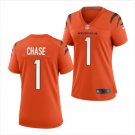 Women's #1 Ja'Marr Chase Cincinnati Bengals Stitched Vapor Limited Orange Jersey