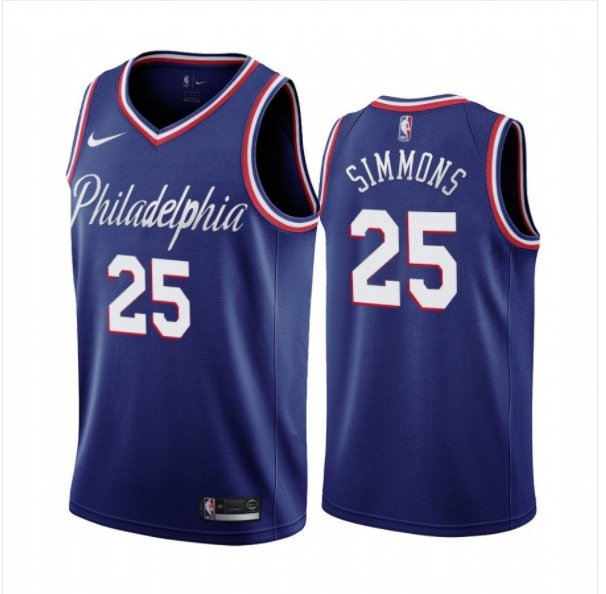 Men & Youth #25 Ben Simmons Philadelphia 76ers City Edition Blue Jersey