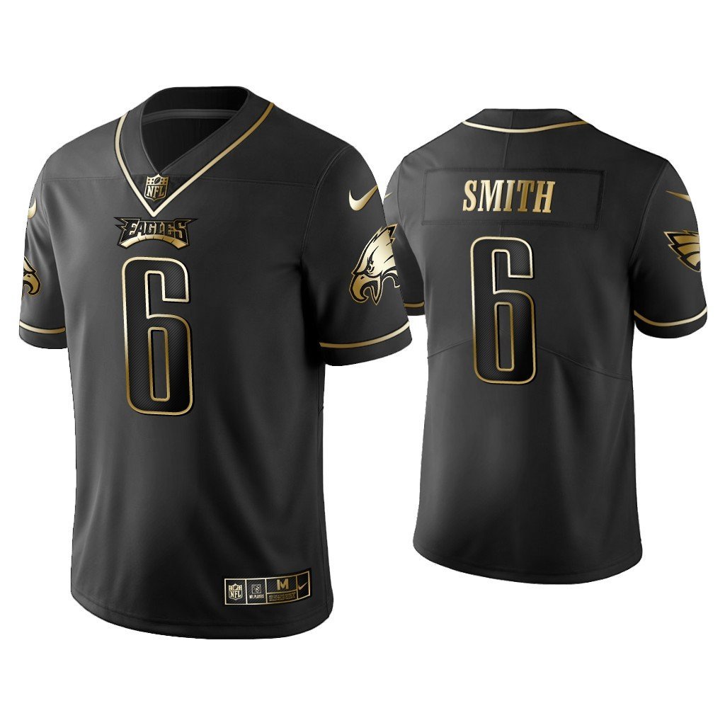 Men's #6 DeVonta Smith Philadelphia Eagles Vapor Limited Black Golden ...