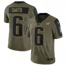Men's #6 DeVonta Smith Philadelphia Eagles Salute to Service Edition Vapor Limited Olive Jersey