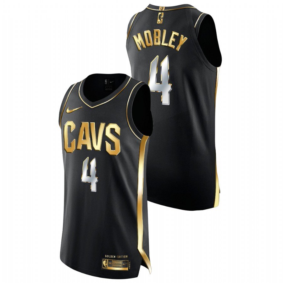 Men's #4 Evan Mobley Cleveland Cavaliers 2021 Black Golden Edition Jersey